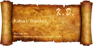 Kabai Dániel névjegykártya
